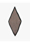 Stripe Patterned Satin Square Pleated Bandana Scarf - 2
