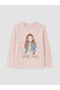 Pink Crew Neck Printed Girl's T-Shirt Pack of 2 - 2