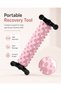 Upgraded Pink Wolf Tooth Massage Foam Roller with Stand & 6 Suction Cups, Deep Tissue Muscle Rolling Tool for Yoga & Fitness Recovery