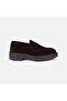 Men's Dark Brown Suede Loafer with Tape Detail - 2
