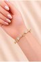 Gold Color White Zircon Stone Tulip Steel Bracelet - 4
