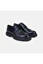 Men's Black Crocodile Printed Thick Soled Classic Leather Shoes