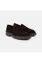 Men's Dark Brown Suede Loafer with Tape Detail