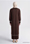 Knitted Dress with Scarf Bitter Brown - 4