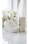 White Lace and Pearl Embellished Wedge Heel Bridal Shoes and Pearl Covered Clutch Bag Set - 2