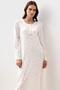 Long Sleeve Patterned Buttoned 100% Cotton Nightgown - 2