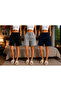 3 Pieces Premium Comfort Seasonal Women's Shorts (Black-Grey-Navy Blue) - 3