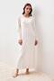 Long Sleeve Patterned Buttoned 100% Cotton Nightgown