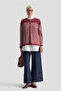 Striped Knitwear Sweater Burgundy