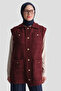 Silvery Tweed Vest Burgundy - 3