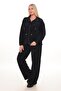 High Collar, Adjustable Waist, Elastic Corduroy Fabric, Plus Size Tracksuit Set - 3