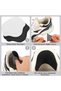 Shoe Heel Patch Black Faux Leather Adhesive Shoe Heel Protector Repair Repair Pad Set of 4 - 4