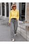 Women's Polo Collar Raglan Sleeve Striped Detailed Knitwear Sweater - 4