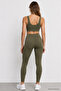 Women's Khaki High Waist Slimming Stretchy Leggings - 5