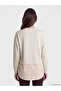 Two Mt Shop Quality Lcw Modest Beige Interlock Striped Loose & Baggy Women's Sweatshirt Tunic - 4