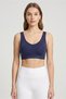 Women Brand Logo Padded Sports Bra, Navy