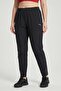 Women Slim Fit Brand Logo Training Track Pants, Black