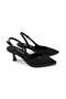 Women's Siena Black Suede 7 cm Heeled Pointed Toe Open Back Strap Shoes - 2