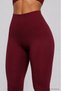 Women's Burgundy High Waist Stretchy Tights - 2