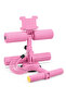 Sit-Up Exercise Bar with 3 Strong Suction Cups and Resistance Ropes, Adjustable Home Workout Equipment for Abs, Core and Leg Training (pink)