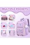 2pc set School bag with pencil bag,Waterproof School Backpacks for Girls,Middle Schoolbag Elementary Student Bookbag,Multiple Pockets Schoolbags,Large Casual School Daypacks for Teens - 3