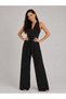 Polka Dot Halter Neck Belted Wide Leg Women's Jumpsuit - 2