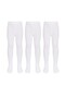 Wak Girls' White 40 Denier Cotton Opaque Pantyhose School Ballet and Special Occasion Socks