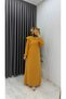 Women's Hijab Crepe Fabric Mustard Yellow September Model Dress