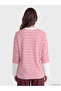 Two Mt Shop Quality Lcw Modest Red Combed Cotton Striped Oversize Women's Tunic - 4