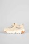Girl's Beige Sports Shoes with Velcro Laces and Thick Sole Casual Sneakers - 3