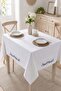 Leaf Embroidered Lace White Tablecloth