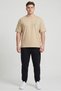 Men Sportswear Fit Short Sleeve Outdoor T-Shirt, Beige - 2