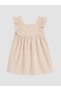 Two Mt Shop Quality Lcw Baby Beige Ruffled Baby Girl Velvet Dress Set - 5