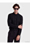 Lcw Vision Black Slim Fit Textured Men's Shirt