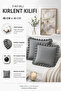 Set of 4 Anthracite Ruffled Decorative Throw Pillow Covers 100% Cotton 45X45 cm - 5