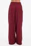 Women's Leather Buckle Detailed Front Pleated Design Wide Leg Trousers - 4