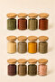 Set of 12 Glass Spice Jars with Bamboo Lids 190ml