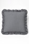 Set of 2 Anthracite Ruffled Decorative Throw Pillow Covers 100% Cotton 45X45 cm - 5