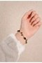 Gold Color Black Zircon Stone Tulip Steel Bracelet - 4