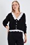 Collar and Hem Lace-Up Knitwear Cardigan - 6