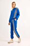 Women's Stripe Embroidered Three-Thread Tracksuit Set Cobalt blue - 3