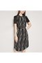 Women's Black Short sleeve Midi Dress - 2
