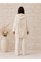 Women's Linen Fabric Star Patterned Hooded Seasonal Jacket 44-50 - 2