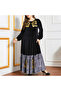 Women's Black Embroidered Maxi Dress - 4