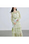 Women's Green Floral Long sleeve Maxi Dress - 4