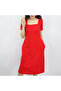 Women's Red Short sleeve Midi Dress - 7