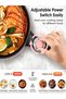 Electric Hot Pot Mini Electric Skillet Adjustable Power Nonstick Portable Cooking Pot Multi Ramen Cooker for Noodles, Soup, Steak, Eggs, Oatmeal, Home, Office, Dorm Room, and Travel - 2