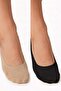 Premium - Laser Cut Combed Cotton Ballerina Socks Black-Tan 2-Pack