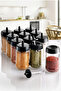 12-Piece Spice Jar Set with Self-Spoon and Label Covers, 300 ml Glass Spice Set