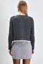 Knitwear Cardigan with Lace Collar and Hem - 6